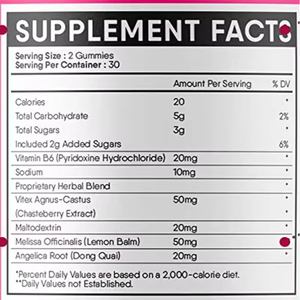 Oem Private Label Solilan Woman Vitamine B6-supplementen Balanceren Pms Reliëfgummies Met Chasteberry Engelwortel Voor Volwassenen - Product Image 3