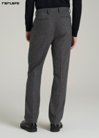 Pantalones de Lana y Cachemira Sostenibles para Hombre, con Apliques, Clásicos, de Lujo, Corte Regular, Color Sólido, Ecológicos, Resistentes al Viento, Elásticos en Cuatro Direcciones, para Otoño