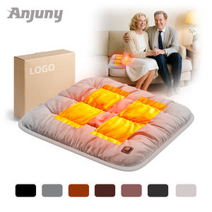 Siège chauffant en velours doux Anjuny USB OEM/ODM pour fauteuil roulant, coussin chauffant thérapeutique pour personnes âgées, housse amovible et lavable, mousse matelassée - Product Image 4