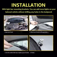304 support pince voiture moteur capot lumière LED montage capot support de lampe pour SUV camion travail barre lumineuse
