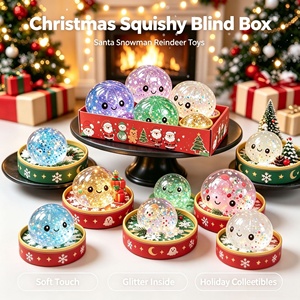 Wholesale <b>Christmas</b> Dumpling Squishy Toy Blind <b>Box</b>, Glitter Stress Relief Squeeze Balls <b>Christmas</b> Squishy Toys - Product Image 2
