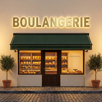 Enseigne Lumineuse Personnalisée Koncept, Lettres Canal LED 3D en Acier Inoxydable Doré, Enseigne LED Illuminée