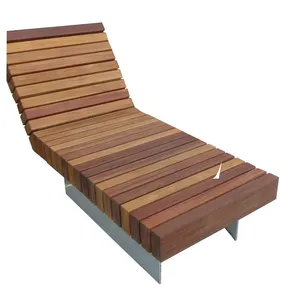 工厂销售户外家具游泳池咖啡厅海滩躺椅睡床木质日光浴躺椅