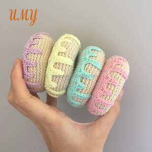 キッズプレイキッチンニットミニフードデザートぬいぐるみニット手作りかぎ針編みおもちゃドーナツ - Product Image 4