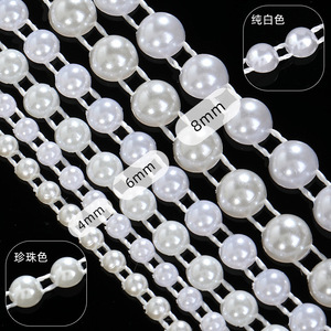 Chaîne de perles rouges vives en ABS de 10 mm, décoration de fête de mariage, ornement d'arbre de Noël, accessoire de costume - Product Image 4