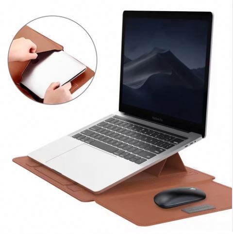 Free Sample polyester Multifunctional stand laptop bag For MacBook Air Pro 13 14 inch Laptop Sleeve Laptop accessories