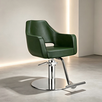 Fauteuil de salon moderne à accoudoirs creux, chaise de coiffure hydraulique avec repose-pieds
