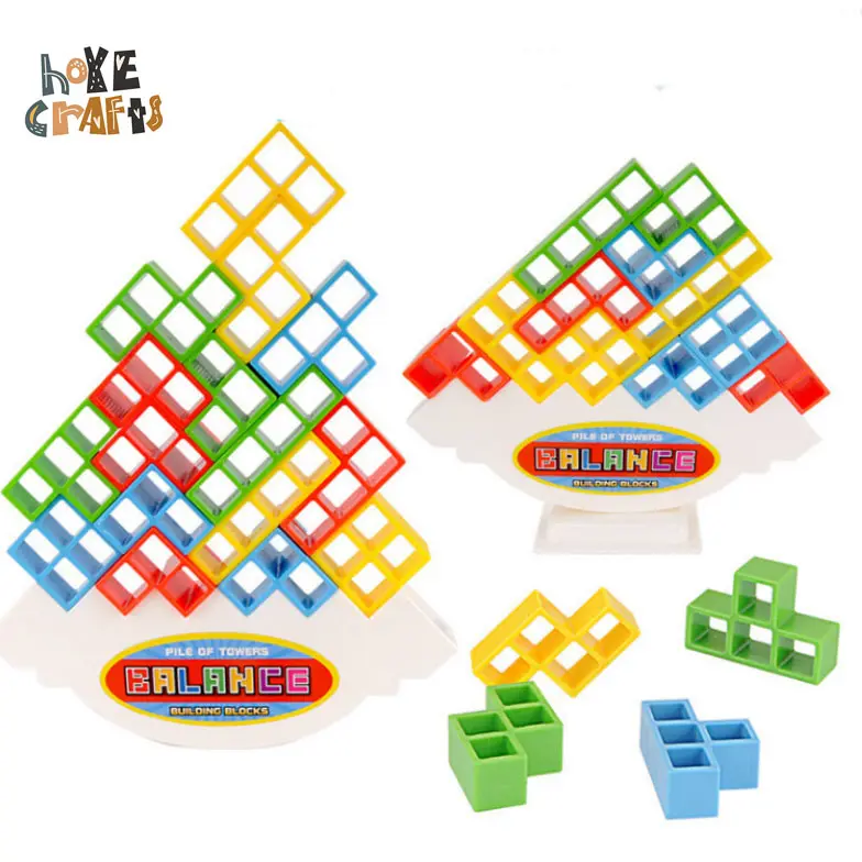Promotes Hand-Eye Coordination Board Games Tower Balance Stacking Toys Building Blocks