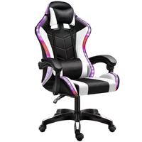 Chaise Sillas de luxe ergonomique pour ordinateur de Gaming, rose rvb, avec LED, fauteuil de Massage et de course pour PC/Gaming, pour filles, 2021