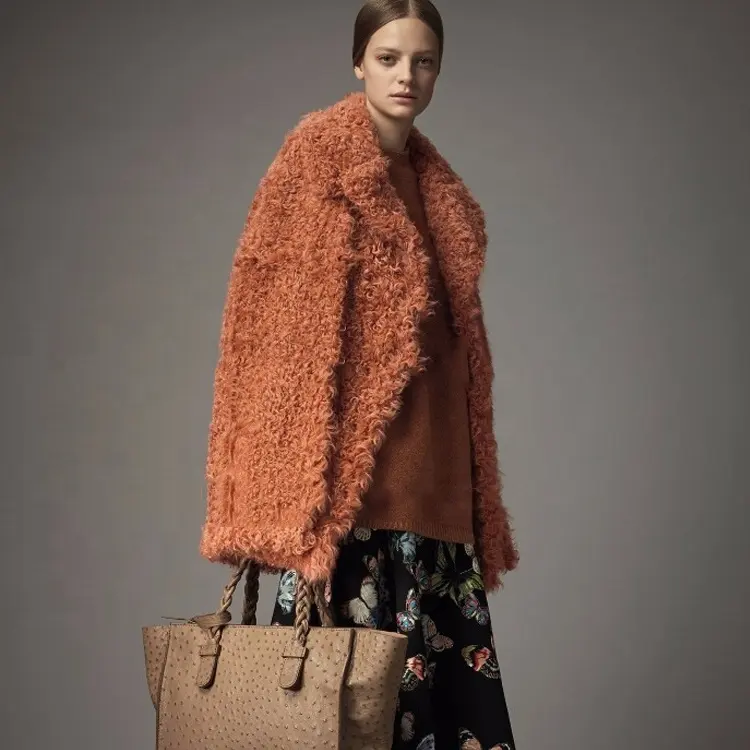 YR529 Dapat Menyesuaikan Hot Sale Fashion Wanita Keriting Kalgan Domba Bulu Jaket Persia Domba Mantel Bulu