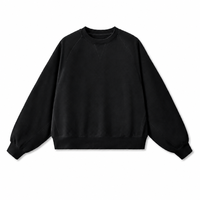 Sweat-shirt col rond épais 420 GSM, manches classiques, en molleton bouclette, couleur unie, automne, ODM, coupe oversize, respirant, 3 couleurs, tailles S-XL, personnalisable