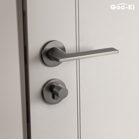 Goo-Ki KARAMAY - Paire de poignées de porte intérieures modernes en alliage de zinc pour porte en bois brun foncé