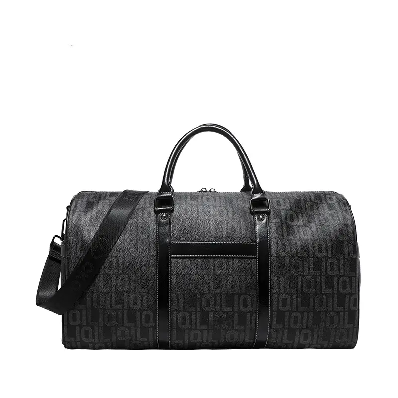 Nouvel arrivage de sac polochon de créateur noir de luxe avec logo personnalisé sacs en cuir pour hommes sac de voyage bagage de nuit sport week-end