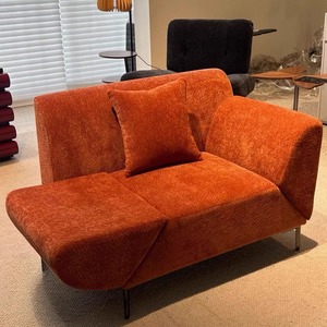 Italian Minimalist Casual <b>Sofa</b> Chair Designer Style Swivel Armrests Vintage Fabric Single Seat Living Room Chair - Product Image 5