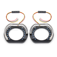 Feux de jour universels pour voiture 5D Slim Version 3CM, anneau halo LED en forme de C, effet œil d'ange en cristal, système d'éclairage automobile 12V