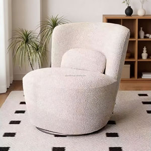Fauteuil pivotant moderne en tissu bouclé pour appartement, hôtel, bureau, salon, hall d'accueil, réception, événement - Product Image 1