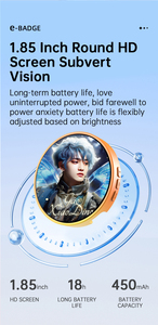 Insignia Digital con IA, Transmisión Rápida de Fotos y GIFs por Bluetooth, Adorno Portátil Recargable, Pantalla Táctil de 1.85 Pulgadas, Personalizable con Anime o Mascotas - Product Image 5