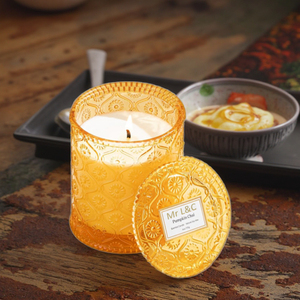 เทียนตกของขวัญกับฟักทอง <span class=keywords><strong>Chai</strong></span> หอมแกะสลักรูปแบบดอกเดซี่เทียนแก้ว - Product Image 2