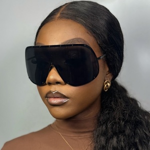 Juncture JYXA68238 Nuovi <span class=keywords><strong>Occhiali</strong></span> <span class=keywords><strong>da</strong></span> <span class=keywords><strong>Sole</strong></span> Oversize Stile Y2k con Lente Unica <span class=keywords><strong>a</strong></span> Visiera per Uomo e Donna, Antivento, Neri, UV400 - Product Image 2