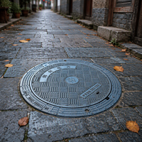 Couvercle de canalisation en fer graphite sphéroïdal à surface texturée, qualité industrielle, pour système de drainage routier urbain