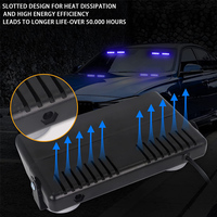 Luces de Barra 2 en 1 Personalizables de 16 Vatios, Lámpara Interior para Parabrisas, Montaje Dividido, Luz Estroboscópica LED Roja y Azul para Ambulancia