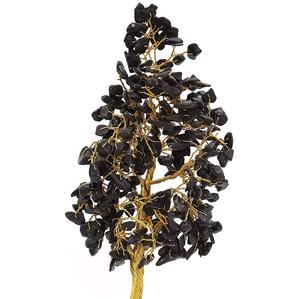 Arbre de vie en obsidienne noire naturelle, pour la guérison complète, le Reiki, décoration de Table, fil d'or - Product Image 2