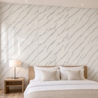 Panneau mural en PVC effet marbre UV, noyau en PVC, brillant, imperméable, imprimé veiné, panneau décoratif, découpe carrée