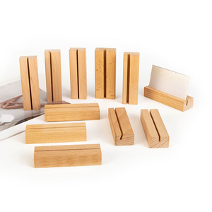 Porte-cartes en bois de hêtre Hongjie, support à notes au design moderne et simple pour cartes de visite et cartes postales - Product Image 2