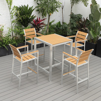 Ensemble de Table en bois, meubles de Bar d'extérieur, Table et chaise de comptoir, pour Restaurant, Patio, jardin