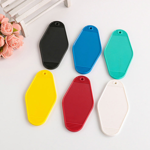 Tùy chỉnh thiết kế đôi bên in Nhựa Keychain Cá nhân hoá tùy chỉnh Retro motel Keychain motel <span class=keywords><strong>Key</strong></span> tag - Product Image 5