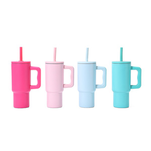 24Oz Handle Car <b>Mug</b> 304 Stainless Steel <b>Double</b> <b>Wall</b> Insulated Portable Cold Keep Straw Ice King <b>Mug</b> - Product Image 2