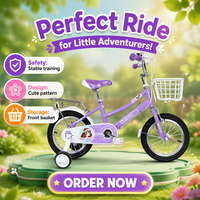 Vélo Enfant Monovitesse en Acier avec Panier et Roues Stabilisatrices, Écologique, pour Jeu en Extérieur, Frein à Câble, Logo Personnalisé - Grande Vente