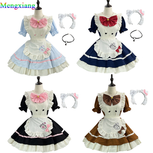 Costume de cosplay de demoiselle d'honneur Lolita pour femme, tenue de serveuse fantaisie anime, robe avec tablier, pour fête, grandes tailles S-5XL - Product Image 1