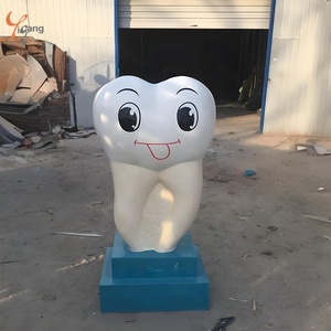 Scultura in resina di alta qualità su ordinazione della fabbrica del dente all'aperto del fumetto della vetroresina scultura per la decorazione della clinica dentale