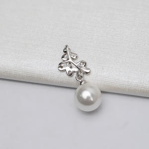 Pendentif en argent S925 en forme de trèfle à trois feuilles, personnalisable, pour bijoux en perles, plateau vide pour accessoires de tête féminins, charmes féminins - Product Image 2