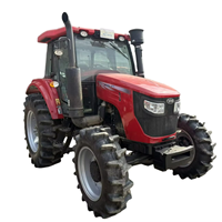 Tracteur agricole d'occasion 150 CV 4x4, moteur diesel turbocompressé, boîte de vitesses, cabine fermée, matériel agricole