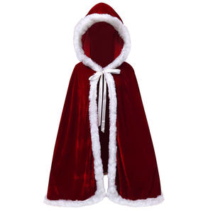 Cape en polyester Santa Claus Echo, cape de <span class=keywords><strong>Petit</strong></span> Chaperon rouge, cape à capuche avec col en fourrure, cape longue de style <span class=keywords><strong>cour</strong></span> pour adultes, Halloween - Product Image 6