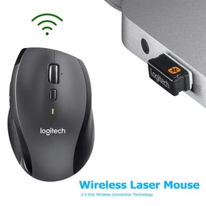 Hot-selling ergonomic <b>wireless</b> Logitech M705 mouse with optical tracking and unified USB receiver - Product Image 3