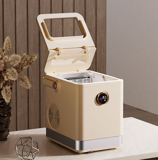 Professional Portable Bullet Ice Block Cube Maker Machine Small Square Crystal Clear Electric for Home Hotel Outdoor Use Handle