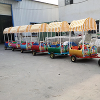 Tren de barriles de aceite sin rieles con dosel para niños, tren sin rieles para parques de atracciones, centros comerciales y parques infantiles urbanos