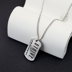 Nouveau design, vente en gros, collier pendentif personnalisé en acier inoxydable couleur argent, anti-ternissement, pour hommes - Product Image 2