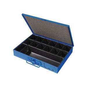 Caja de componentes W340xD240xH50mm 14 compartimentos con etiqueta de etiquetado azul - Product Image 1