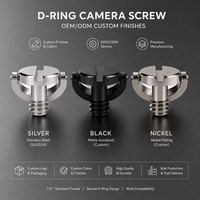Vis de fixation pour mini caméra espion discrète, en acier, haute précision, norme DIN, avec anneau en D, 1/4, pour trépied photo, personnalisée sur mesure