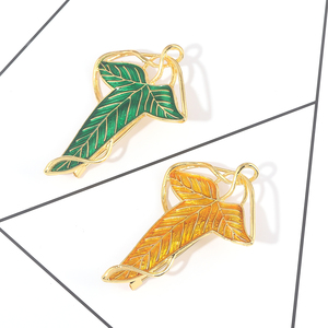 Hot Bán Men Cổ Điển Elf Nữ Hoàng Màu Xanh Lá Cây Lá Trâm Cài Cho Ba Lô Quần Áo Huy Hiệu Ve Áo Pins Đồ Trang Sức - Product Image 5