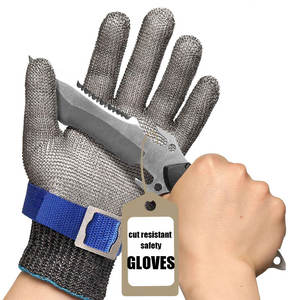 Gants de haute qualité en acier inoxydable de qualité alimentaire, anti-coupure, antidérapants, à texture écaille de poisson, avec bracelet élastique respirant et résistant aux déchirures - Product Image 6