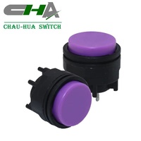 Interrupteur à bouton-poussoir à trou traversant CHA C3002A-C1 Series, bouton violet et corps noir