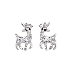 Orecchini a perno con cervo carino per donna, gioielli alla moda per le feste - Product Image 5