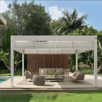 Pergola autoportante en aluminium avec toit télécommandé pour jardin, pavillon, terrasse au bord de la piscine, patio, cour arrière