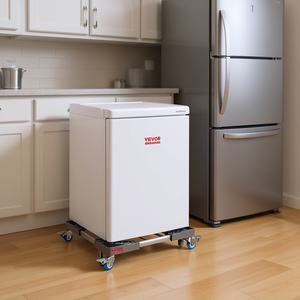 Support de réfrigérateur-congélateur Vevor, capacité 400 lb, base réglable en alliage d'aluminium avec roulettes verrouillables pour usage domestique - Product Image 2