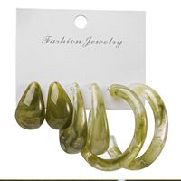 Ensemble de boucles d'oreilles en plastique rétro multicolores pour femmes, créoles stéréoscopiques avec plaque d'acide acétique géométrique, nouveau Style, 2022